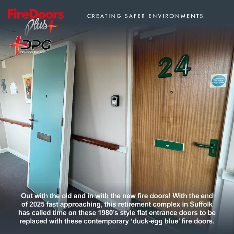 Manor Court Fire Door ready for installation